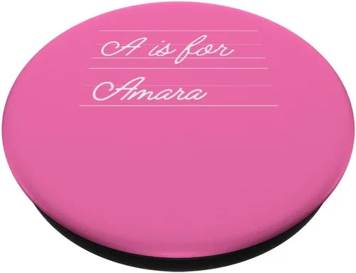 Vista 2 de Personalizado A es para Amara Nombre Estudiante Kindergarten Niña PopSockets Estándar PopGrip