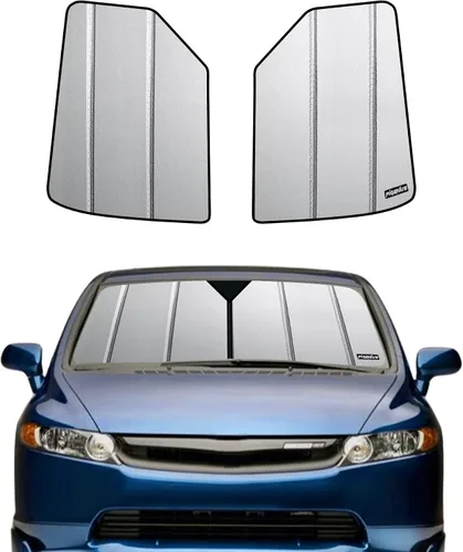 Vista 6 de Pigenius Parasol para parabrisas Honda Civic Coupe 2012-2015, acabado plateado metálico