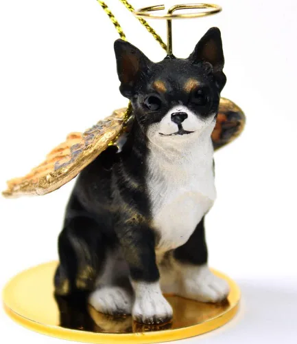 Vista 71 de Conversation Concepts Adorno navideño: Chihuahua, pelo largo 19-Dorado