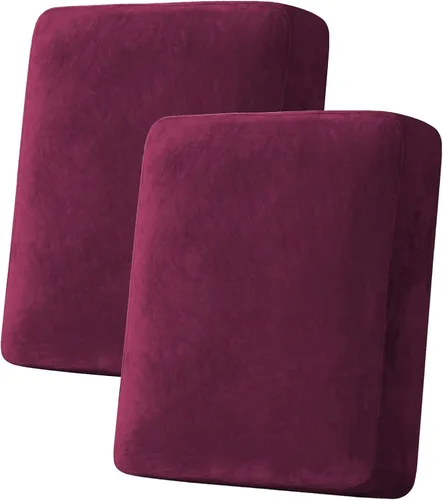 Vista 100 de H.VERSAILTEX Funda de cojín elástica de terciopelo para sofá, funda de cojín de felpa para cojines de silla, protector de muebles, cojín de asiento