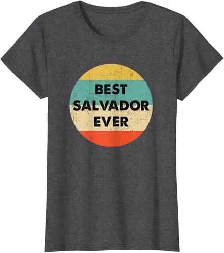 Vista 3 de Camiseta con nombre de Salvador, Negro