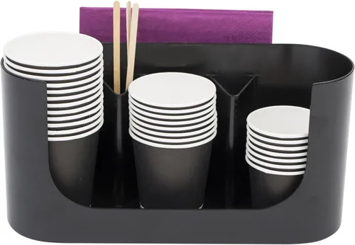 Vista 2 de Alba Rendez-Vous vasos y servilletas almacenamiento, Negro