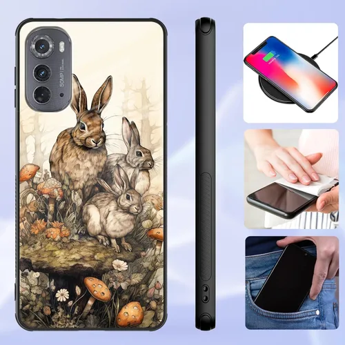 Vista 244 de Funda para Motorola Moto Edge 2022, cubierta trasera de vidrio templado con protector de pantalla, funda protectora a prueba de golpes para Motorola