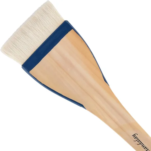 Vista 13 de Creative Mark Mandalay - Cepillo profesional de merluza para cabello de cabra – Pincel de pintura de 1 pulgada de ancho con mango de paleta