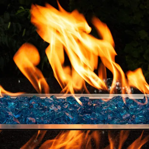 Vista 7 de Celestial Fire Glass - Triturado, azul tropical (1/2" a 3/4") Tarro de 10 libras