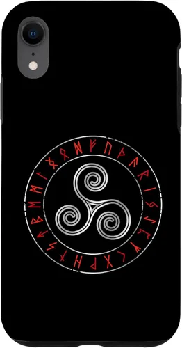 Vista 8 de iPhone 15 Triskele de mitología nórdica - Círculo rúnico Viking Runes Celtic Case