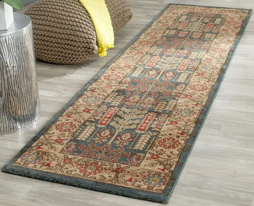 Vista 12 de SAFAVIEH Mahal Collection - Alfombra decorativa, 2.2 x 4 pies, azul marino y natural, diseño oriental tradicional, no desprende pelusa y de fácil