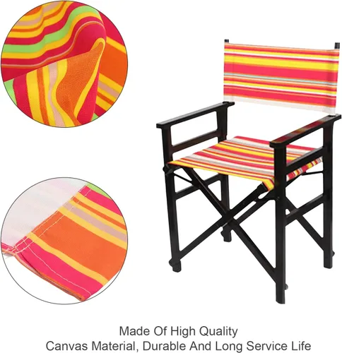 Vista 6 de Pilipane Lona de repuesto para silla de director, asiento y respaldo de silla de maquillaje, protector de taburete de lona de algodón para silla