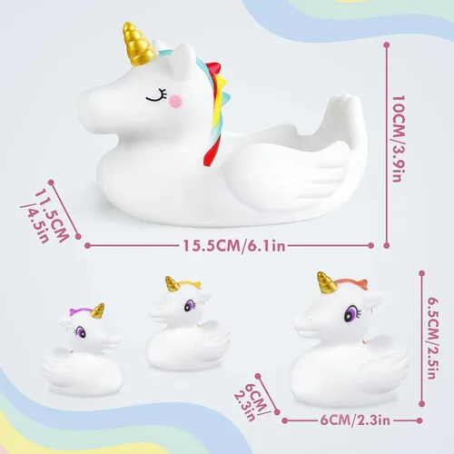 Vista 6 de Juguetes de baño sin agujeros, juguetes de baño de unicornio para niños pequeños de 1 a 3 años, juguetes de baño de unicornio suave para niños