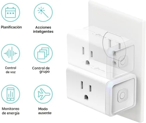 Vista 2 de Kasa Smart - Enchufe inteligente mini con monitoreo de energía, enchufe Wi-Fi inteligente para casa inteligente, compatible con Alexa, Google Home e