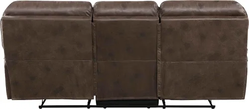 Vista 6 de Lexicon Sofá reclinable doble manual, sofá reclinable de pared de microfibra pulida para comodidad de la sala de estar, asientos de espuma sobre