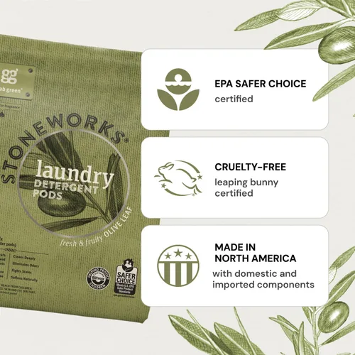 Vista 5 de Grab Green Stoneworks - Cápsulas de detergente para ropa, 100 unidades, aroma de rama de abedul, a base de plantas y minerales, limpia