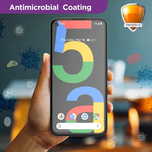 Vista 7 de magglass Protector de pantalla de vidrio templado para Google Pixel 5a 5G, anti burbujas, protector de pantalla de cobertura completa UHD