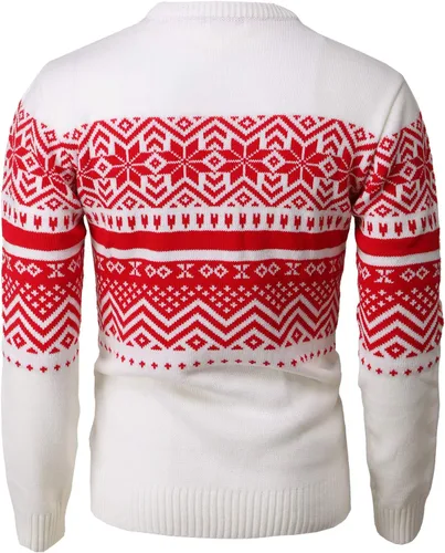 Vista 3 de H2H - Suéteres navideños tejidos sin botones para hombre, estilo casual, ajustado, para Navidad
