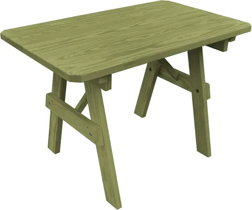 Vista 15 de Furniture Barn USA Mesa tradicional de pino tratado a presión de 4 pies, tinte de cedro mancha de cedro