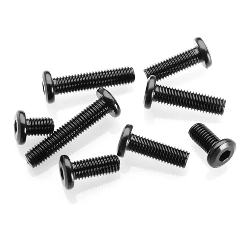 Vista 5 de Mywish M5 x 8mm 20 piezas de tornillos de cabeza plana con rosca hexagonal, pernos de acero inoxidable 304 para muebles con rosca completa, óxido