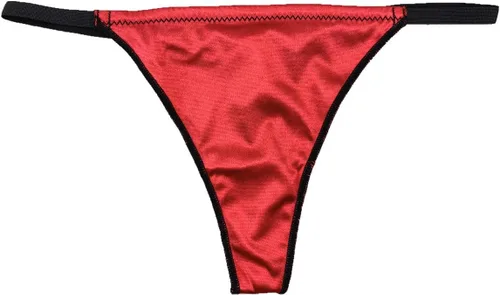 Vista 2 de Colorful Star Paquete de 5 tangas de satén para mujer, con espalda en V
