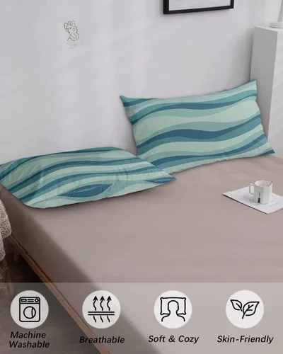 Vista 4 de Fundas de almohada geométricas abstractas tamaño King, fundas de almohada suaves decorativas para sofá de cuerpo largo lumbar con cierre de sobre