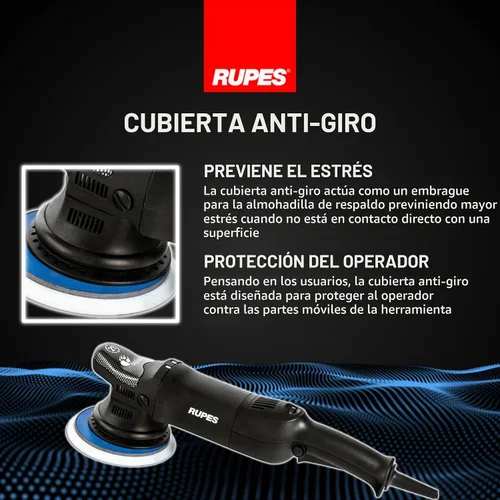 Vista 5 de Chemical Guys RUPES LHR21ES Pulidora Orbital Aleatoria Big Foot Features 150mm Backing Plate & 21mm Orbit Maximum Surface Coverage Swirl-Free