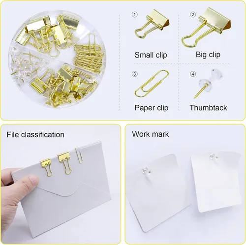 Vista 6 de BOMEI PACK Kit de accesorios de escritorio, grapadora y removedor de grapas con 1000 grapas, dispensador de cinta con 1 rollo de cinta transparente