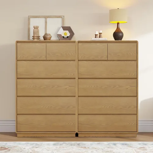 Vista 8 de Cómoda de madera maciza, cómoda de 45.3 pulgadas de alto