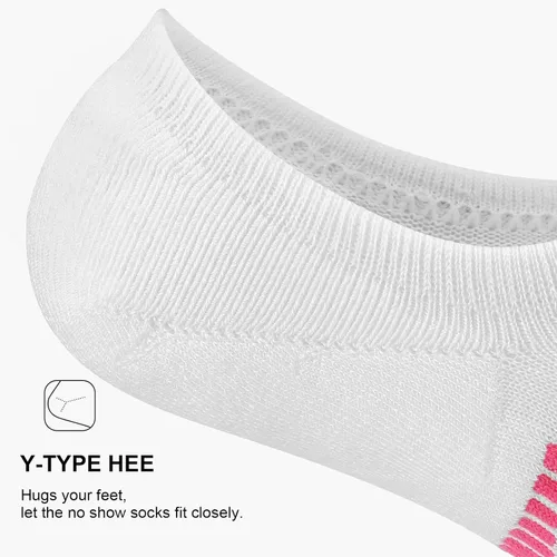 Vista 8 de PAPLUS Calcetines invisibles para mujer, 6 pares, antideslizantes, acolchados, con soporte de arco