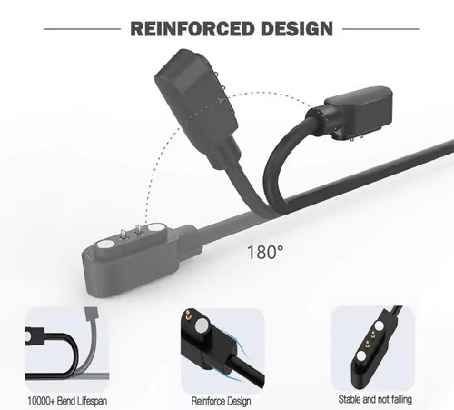 Vista 5 de Cargadores de 2 pines para cable de reloj inteligente JYouPro, paquete de 2 [modelo A + modelo B, solo un ajuste] Cable de carga USB magnético