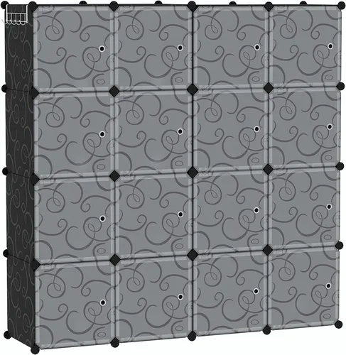 Vista 9 de C&AHOME Organizador de almacenamiento de 12 cubos con puerta, estante