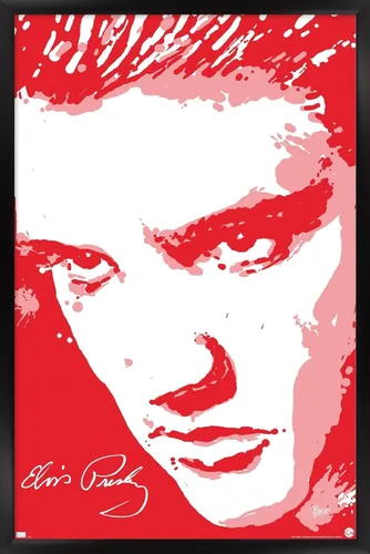 Vista 8 de Trends International Elvis Presley - Póster de pared rojo, 14.72 x 22.37 pulgadas, versión enmarcada de madera de granero Versión enmarcada Barnwood