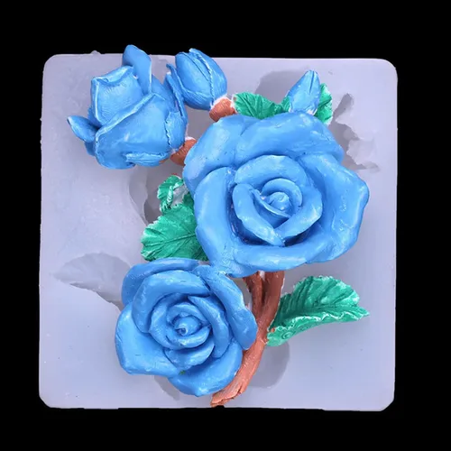 Vista 4 de Molde de silicona en forma de ramo de rosas, molde de fondant, molde de chocolate, molde de arcilla polimérica, molde de joyería, molde de resina