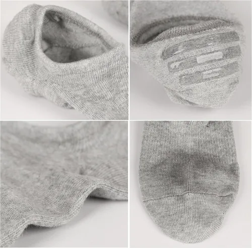 Vista 4 de Mottee&Zconia Calcetines cortos de tobillo de corte bajo para hombres y mujeres, calcetines básicos casuales antideslizantes de algodón con agarres