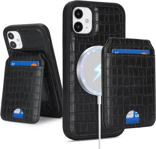 Vista 29 de Havaya Funda compatible con iPhone 11, cartera MagSafe con tarjetero - Funda magnética desmontable 2 en 1 - Ranuras para tarjetas de crédito