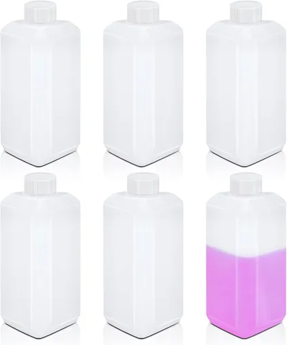 Vista 9 de Botellas de plástico recargables con tapas, botellas de viaje a prueba de fugas de HDPE, contenedores de viaje de grado alimenticio para líquidos