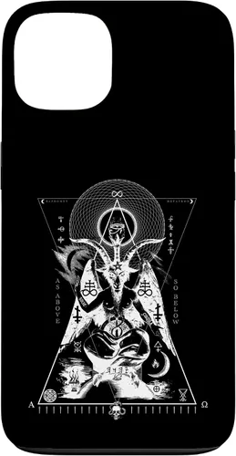 Vista 7 de iPhone 16 BAPHOMET - Como arriba y abajo - Funda de geometría sagrada oculta