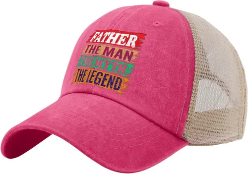 Vista 2 de Father The Man The Myth The Legend Hat for Mens Baseball Caps Funny Washed Ball Cap Cotton