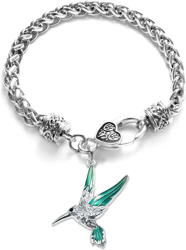 Vista 43 de Inspired Silver - Pulsera de plata con dije personalizado y circonitas cúbicas.