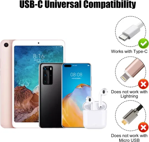 Vista 3 de 4 tapones de polvo USB C y 20 fundas para altavoces de teléfono, cubiertas de puerto USB C, cubiertas de puerto de carga antipolvo, protector