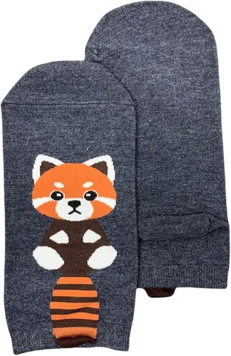 Vista 6 de Everything Socks - Calcetines de animales para mujeres hombres niñas adolescentes y niños paquete de 5 incluye gato Calico zorro panda rojo