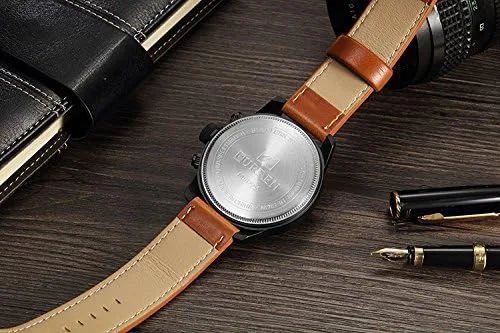 Vista 5 de CURREN Reloj de pulsera deportivo impermeable con correa de cuero para hombre 8225, Classic