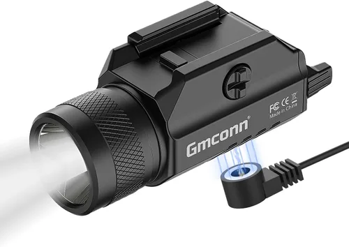 Vista 11 de Gmconn Luz de pistola de 700 lúmenes, linterna compacta ajustable montada en riel mini luz de arma con modo estroboscópico para Picatinny