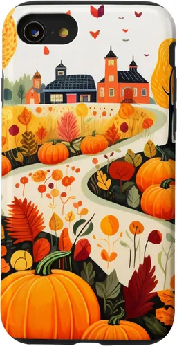 Vista 18 de Fall Leaves Autumn Pumpkin Pattern Autumn Color Foliage Case for iPhone 17