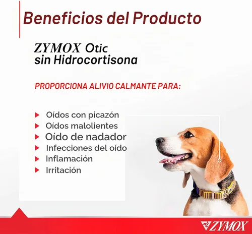 Vista 2 de Tratamiento ótico para mascotas Zymox, sin hidrocortisona, 4 onza