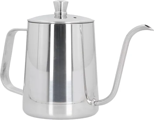 Vista 3 de Hervidor de café de acero inoxidable 304 de 20.3 fl oz vierte sobre la olla de café para el hogar cocina cafetera jarras