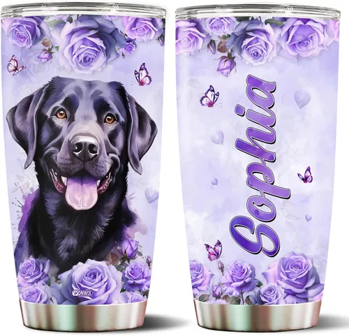 Vista 29 de Regalos personalizados de Beagle para mujeres, esposa, hija, mamá, niña, vaso de acero inoxidable aislado de 20 onzas, taza de viaje, taza de café