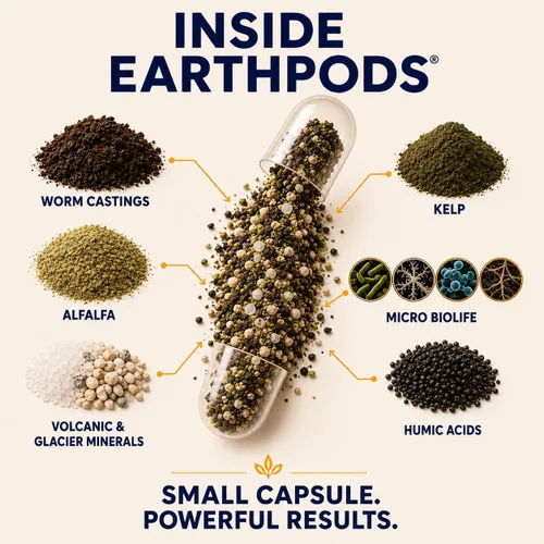 Vista 3 de 100 EarthPods - Estacas de fertilizante orgánico premium y bio para vegetales – Fórmula especial de alimento orgánico para plantas para hierbas