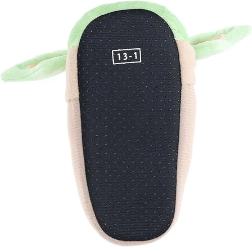 Vista 5 de STAR WARS The Mandalorian, Grogu Baby Yoda - Pantuflas de cuerpo completo para niño, color verde, talla 1011 a 34, Verde