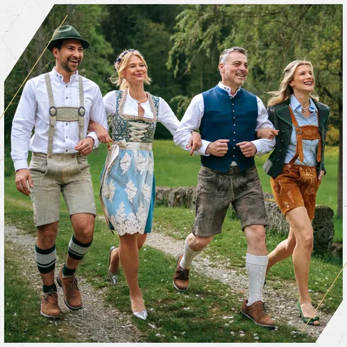 Vista 7 de BAVARIA TRACHTEN Lederhosen - Lederhosen alemán auténtico para hombre, traje de Oktoberfest, color marrón claro