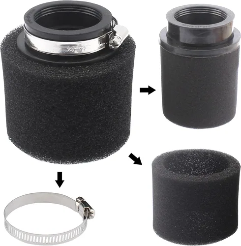 Vista 5 de 2 unidades universales de 1.890 in 1.929 in 1.969 in negro doble espuma filtro de rendimiento para 50cc - 90cc 110cc 125cc ATV Quad Scooter Go Kart