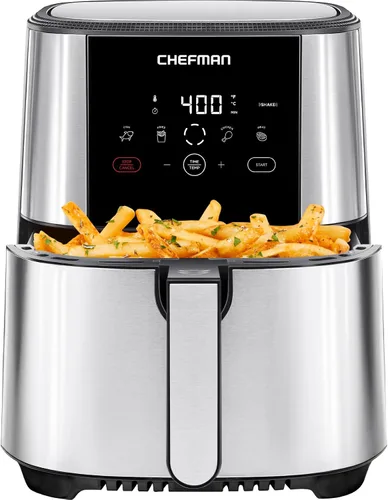 Vista 5 de CHEFMAN Freidora de aire digital multifuncional+paquete de asador con freidora de aire TurboFry Touch