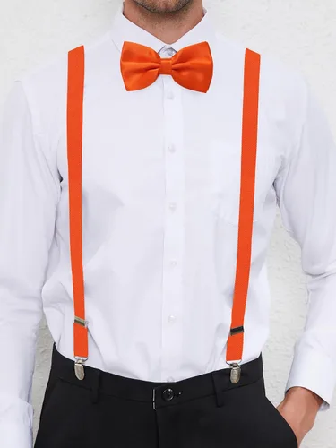 Vista 70 de habibee Color sólido para hombre en forma de Y con clips fuertes tirantes ajustables